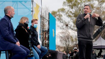 Máximo Kirchner hablando en el