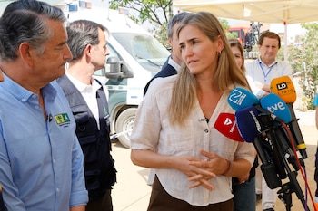 La vicepresidenta del Gobierno y ministra para la Transición Ecológica y el Reto Demográfico, Sara Aagesen, en Huelva. (EFE/José Manuel Vidal)