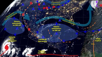 Sistemas meteorológicos, mapa, clima en México, 24 octubre