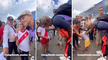 Paolo Guerrero se sacó fotos y firmó autógrafos a hinchas en Tarapoto.