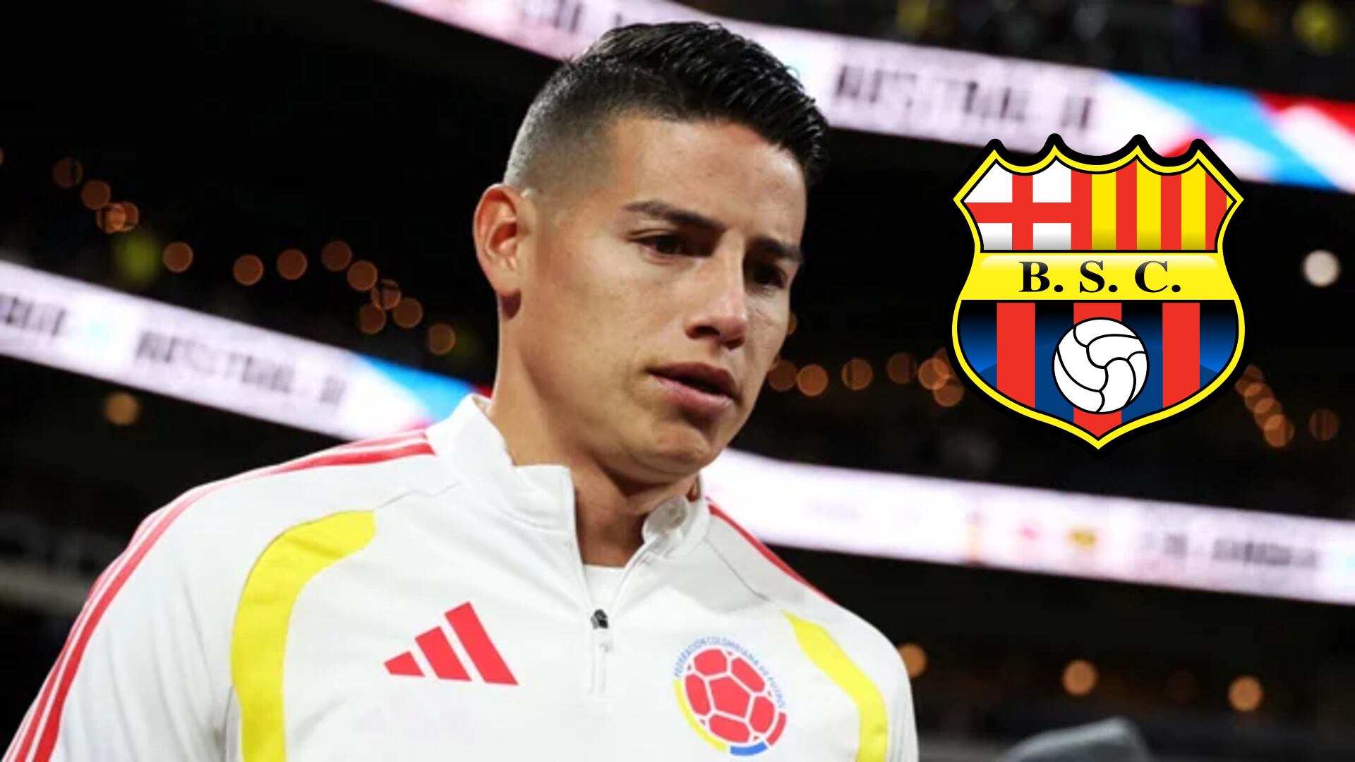 El colombiano James Rodríguez habría sido ofrecido a Barcelona de Ecuador según el presidente de la Comisión de Fútbol del conjunto ecuatoriano - crédito AFP/@BarcelonaSC