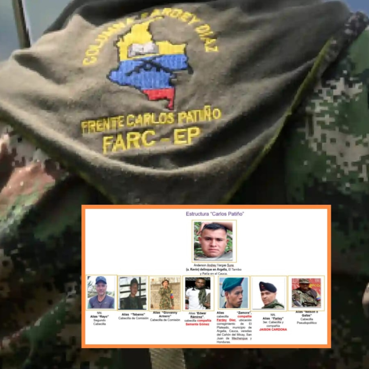 Alias Kevin, cabecilla de las disidencias Carlos Patiño, se entregó a las autoridades en el Cauca - Infobae