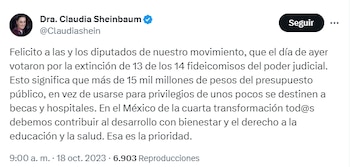 Claudia Sheinbaum felicita los diputados