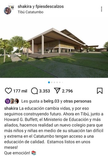 Shakira anunció la construcción de