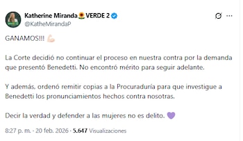 La congresista señaló que triunfó