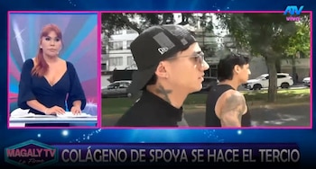 Sebastián Gálvez niega romance con Laura Spoya tras ser captados muy cariñosos en discoteca. Captura: Magaly TV La Firme.