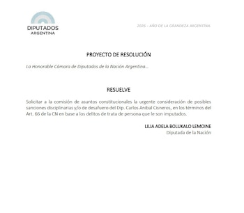 El texto firmado por Lilia