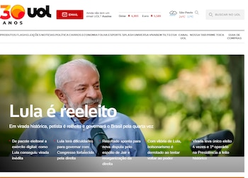 UOL, a su vez, eligió “Lula es reelegido” como título