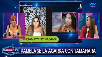 Samahara Lobatón le responde a Pamela López tras burlas sobre su permanencia en ‘El sultanato’ y ‘La prisión’. Captura: Magaly TV La Firme.
