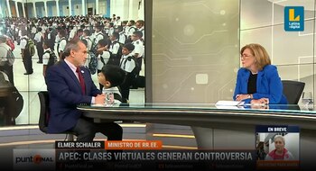 Canciller defiende decisión del gobierno en APEC: “15 horas virtuales no afectan el año escolar”. (Captura: Punto Final)