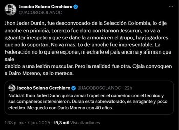 Jacobo Solano se refirió a