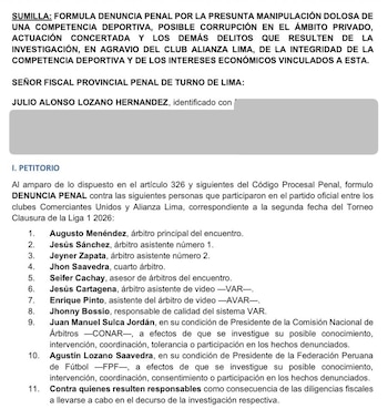 Alianza Lima – Julio Alonso Lozano Hernández - Comerciantes Unidos – Augusto Menéndez – Liga 1 – Perú – deportes – 27 julio