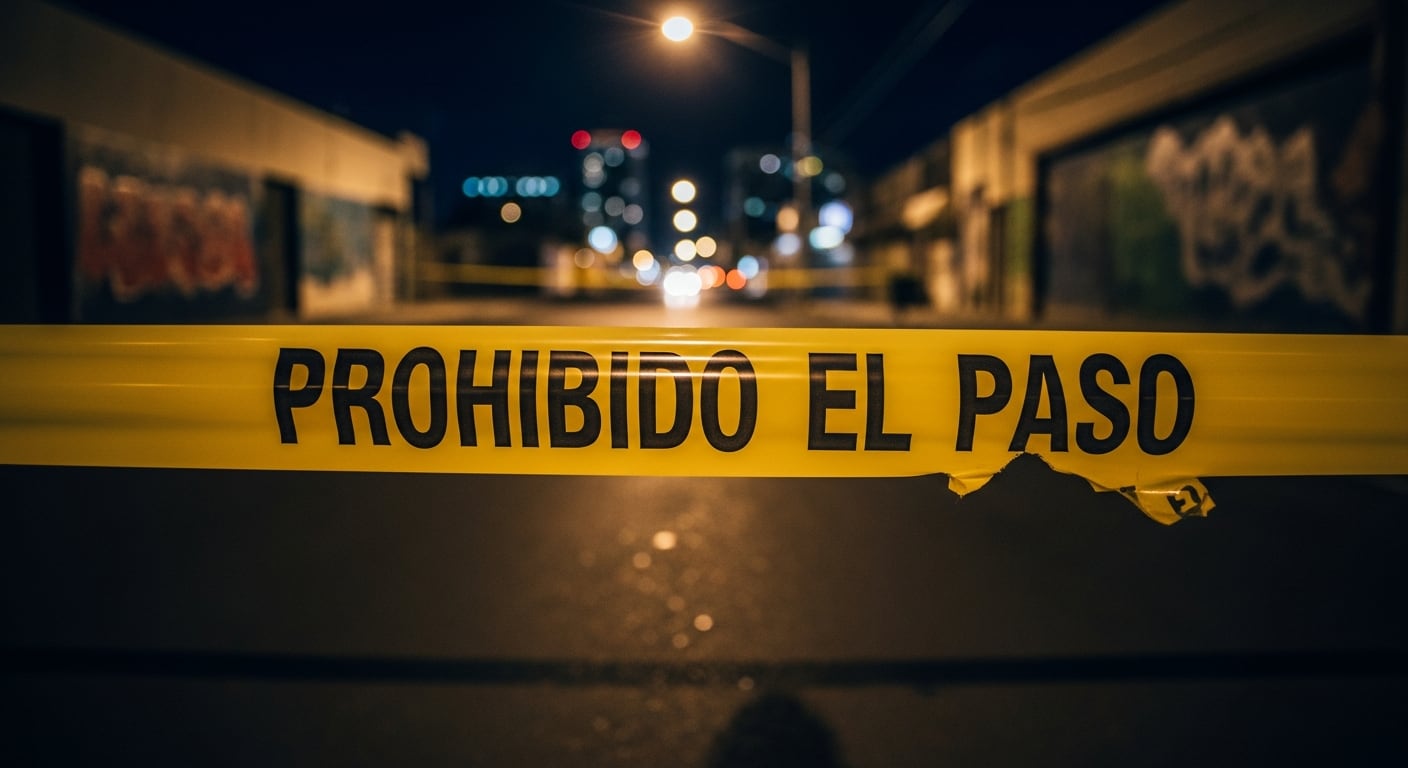 Una cinta amarilla con la inscripción