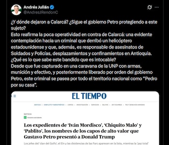 Rendón responsabiliza a alias Calarcá