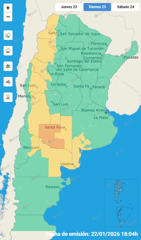 Las tormentas severas pueden provocar lluvias entre 40 y 70 mm, caída de granizo y vientos que superan los 100 km/h