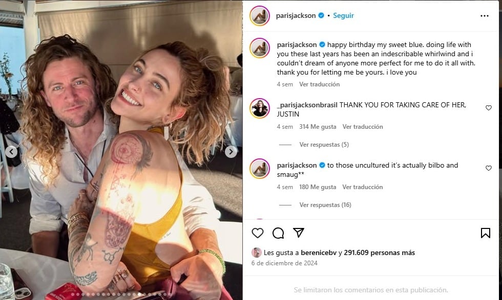 Jackson contó que durante un tiempo permaneció en su relación con Long ante la posibilidad de que las cosas mejoraran.(Créditos: Instagram/Paris Jackson)