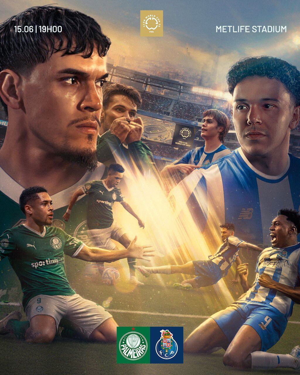 Afiche del partido de Palmeiras vs. FC Porto del primer partido del Mundial de Clubes - crédito Palmeiras