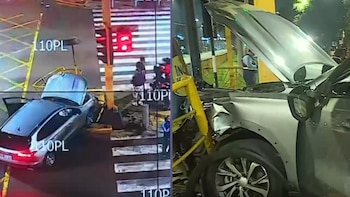 Accidente en la Javier Prado deja dos heridos: camioneta termina empotrada contra caseta tras evitar choque con moto