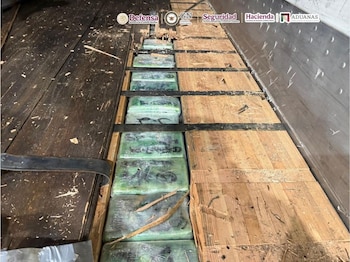 La droga estaba oculta en el camión. (X @GabSeguridadMX)