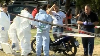 La moto de la víctima