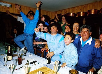 Festejos en la intimidad del Napoli