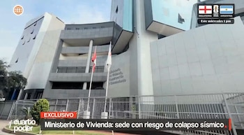 Cuarto Poder revela peligro en sede del Ministerio de Vivienda: inmueble adquirido al Banco de la Nación enfrenta emergencia estructural. Captura: américa TV.