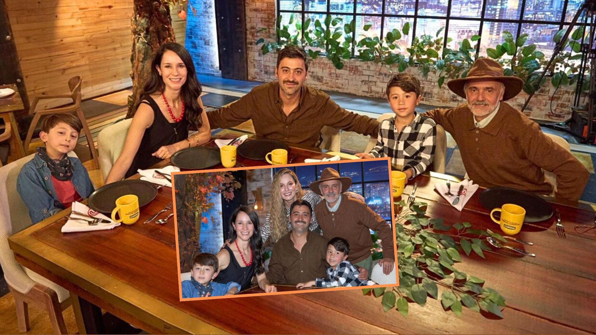 Variel Sánchez visitó ‘Masterchef Celebrity 2025’ en compañía de su padre Julio Sánchez Cóccaro, su esposa Estefanía Godoy y sus dos hijos - crédito Cortesía Canal RCN