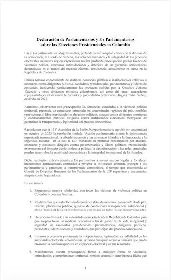 Carta - crédito @CeDemocratico/X
