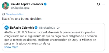 Claudia López se mostró positiva