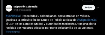 Migración Colombia rescató a las