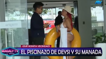 Deysi Araujo desafía a sus vecinos tras ganar juicio y organiza celebración en las áreas comunes. Captura: Magaly TV La Firme.