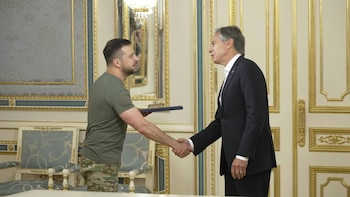 Zelensky se reunió este jueves con el secretario de Estado estadounidense, Antony Blinken (AFP)