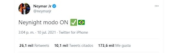 El mensaje de Neymar en