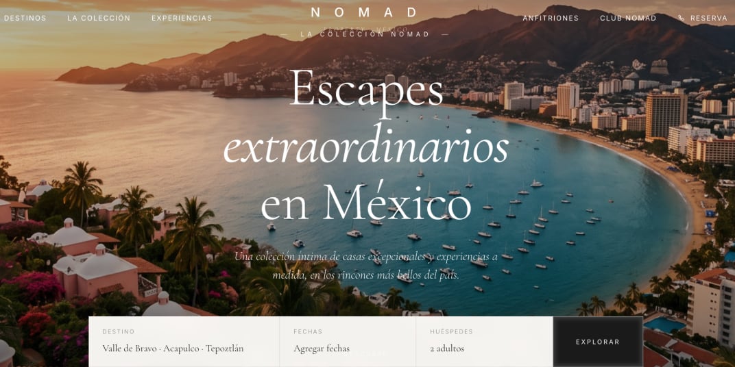 Así lucía la página web de Nomad. (Captura de pantalla)