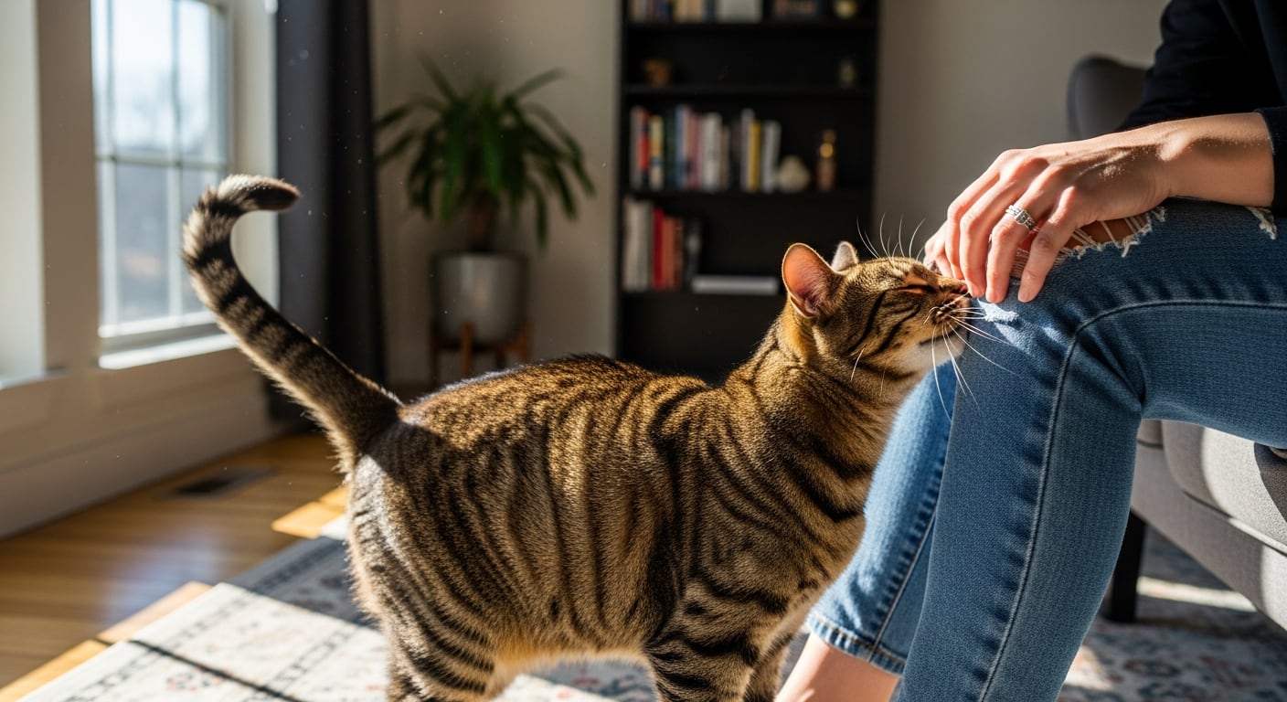 El acto de rozarse contra humanos suele producirse en momentos de calma y confianza, reforzando el vínculo felino-humano (Imagen Ilustrativa Infobae)