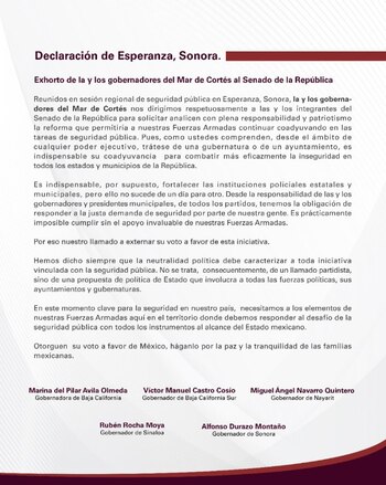 El comunicado denominado Declaración de