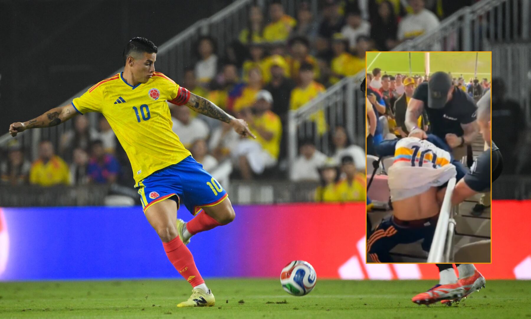 Los colombianos aseguraron no haber alterado el orden en el lugar - crédito @ColombiaOscura/X y FCF