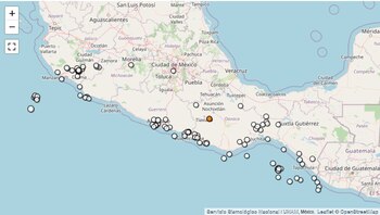 Actividad sísmica que el Servicio