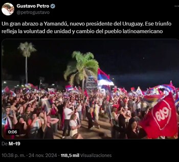 Mensaje de Gustavo Petro al