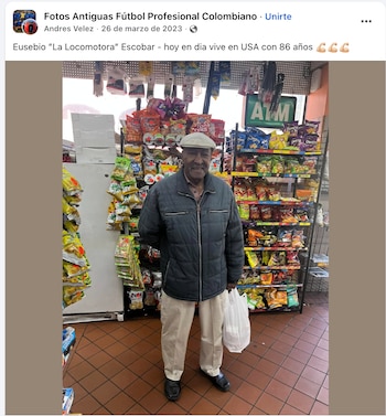 Foto de Eusebio "la Locomotora" Escobar compartida en 2023 - crédito Facebook