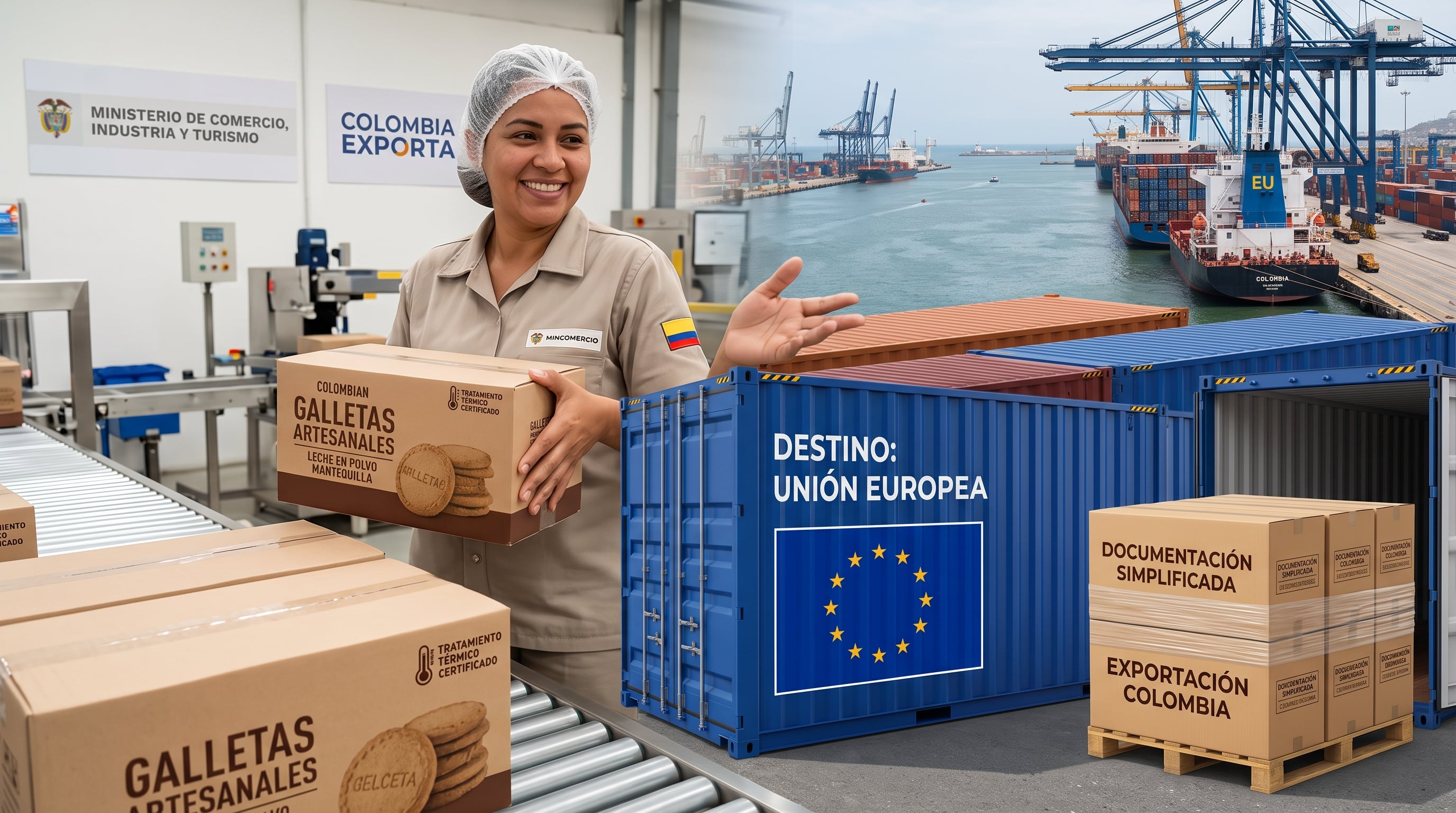 Una nueva regulación facilita la exportación de galletas y alimentos compuestos desde Colombia hacia los países de la Unión Europea - crédito VisualesIA ScribNews