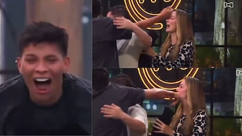 Claudia Bahamón sufre golpe accidental de Emiro en 'MasterChef Celebrity' - crédito captura de pantalla Canal RCN