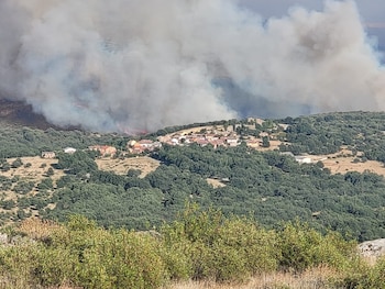 El incendio de La Mierla a la altura de Arroyo de las Fraguas, en Guadalajara (Cedida)