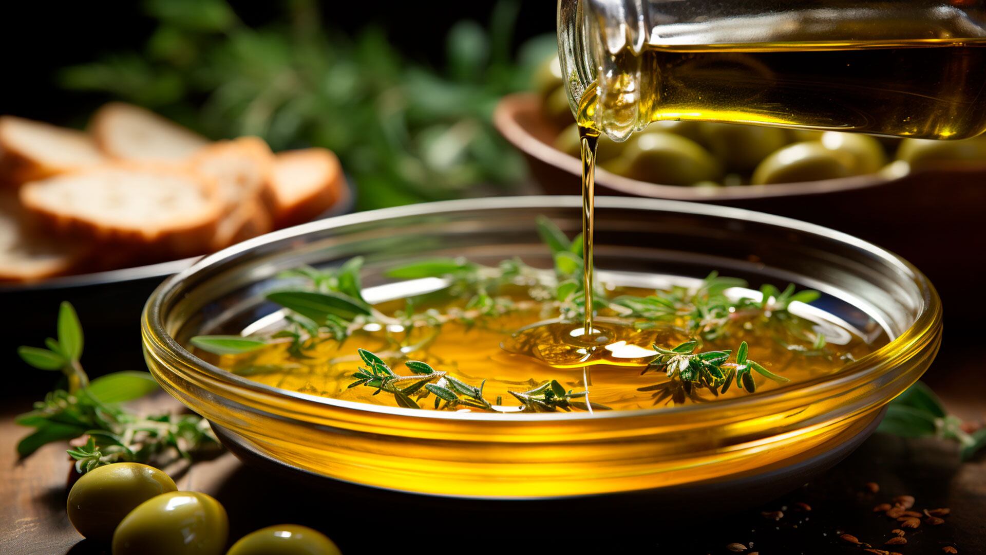 El aceite de oliva destaca como tendencia en el cuidado de la piel por sus beneficios hidratantes y antioxidantes, según Cleveland Clinic ALT TEXT: Imagen de aceite de oliva virgen extra. La rica gama de sabores y los beneficios para la salud de este preciado producto, hasta su papel en la cocina mediterránea de alta calidad y su proceso de producción, desde el olivar hasta la mesa. (Imagen ilustrativa Infobae)