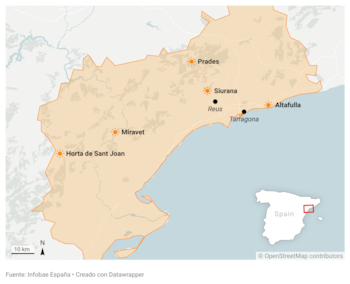 Cinco municipios de la provincia catalana son altamente recomendables para apreciar el eclipse solar. (Datawrapper)
