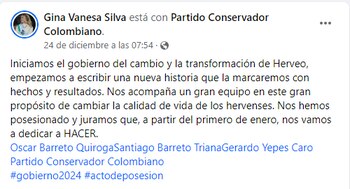 Gina Silva se adelanto al