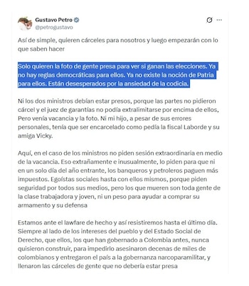 En este mensaje del 21