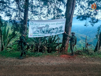 Elementos propagandísticos de grupos armados fueron retirados para reducir el temor en la población - crédito Ejército Nacional