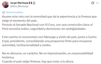 Jorge Montoya anuncia su postulación