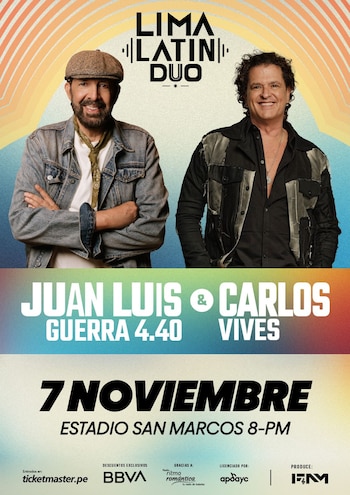 El evento será el 7 de noviembre a las 8:00 p.m. en el Estadio San Marcos.